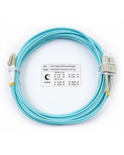 Шнур оптический duplex LC-SC 50/125 mm OM3 7м LSZH Cabeus FOP-50-LC-SC-7m в Белгороде Патч-корды и пигтейлы Pintop.ru