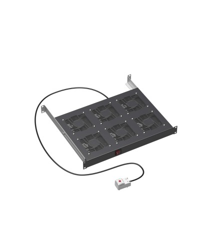 19 Вентиляторный модуль 6 вентиляторов с термостатом для 19 IT-корпусов STI/CQE, RAL9005 DKC (R519VSIT6FTB) в Белгороде Вентиляторные модули Pintop.ru