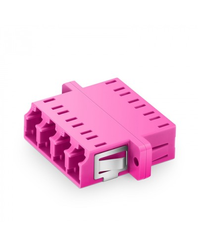 Оптический адаптер OM4, квадро LC, с фланцами, пурпурный Eurolan (36A-40-4L-02MG) в Белгороде Проходные адаптеры и розетки оптические Pintop.ru