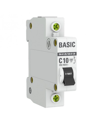 Автоматический выключатель 1P 10А (C) 4,5кА ВА 47-29 EKF Basic (mcb4729-1-10C) в Белгороде Электротехническое оборудование Pintop.ru