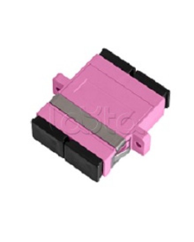 Адаптер NIKOMAX волоконно-оптический, соединительный, многомодовый, стандарта OM4, SC/UPC-SC/UPC, двойной, пластиковый, без шторки, с фланцами, маджента, уп-ка 2шт. NIKOMAX (NMF-OA2M4-FN-SCU-SCU-MG-2) в Белгороде Проходные адаптеры и розетки оптические 