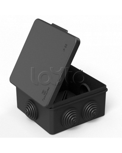 Коробка распределительная 40-0302-9005 для прямого монтажа безгалогенная (HF) черная 100х100х50 (60шт/кор) Промрукав в Белгороде Распределительные коробки Pintop.ru