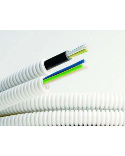 Электротруба ПВХ гибкая гофр. д.16мм, цвет серый, с кабелем ВВГнг(А)-LS 3х1,5мм² РЭК ГОСТ+, 50м DKC 9L91650 в Белгороде Труба гофрированная Pintop.ru