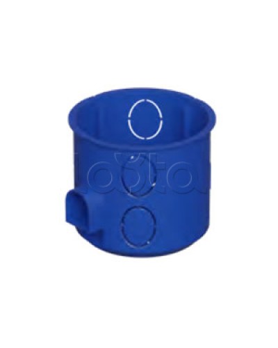 Коробка установочная D68x62мм со стык. ушками, межцентр. 71мм, IP20, цвет синий (1шт) Экопласт (44659-1) в Белгороде Распределительные коробки Pintop.ru