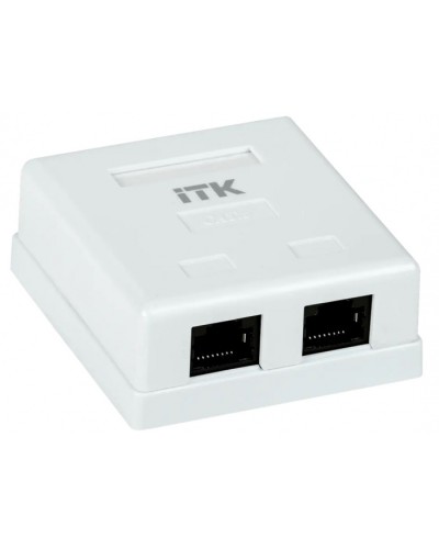 ITK Настенная информационная розетка RJ-45, кат.6, 2-порта (CS2-1C6U-22) в Белгороде Коннекторы Pintop.ru