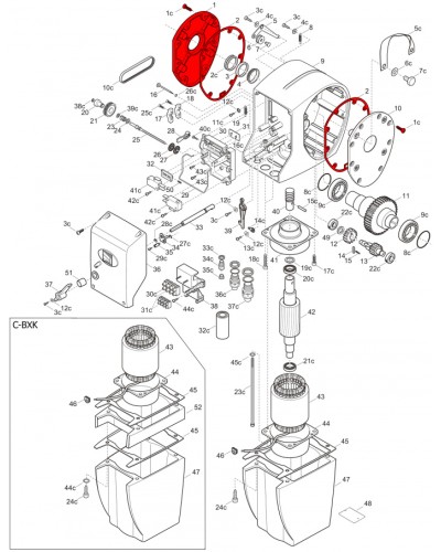 Правая крышка редуктора C-BX Came 119RICX026 в Белгороде Запчасти для шлагбаумов и автоматики Pintop.ru