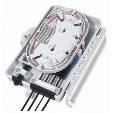 Бокс оптический настенный, 4 порта (SC, duplex LC), без пигтейлов и проходных адаптеров Hyperline FO-WBI-4A-GY