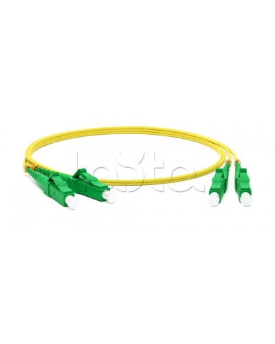 Патч-корд волоконно-оптический одномодовый SM 9/125 (OS2), LC/APC-LC/APC, duplex, LSZH, 2 м Hyperline FC-D2-9-LC/AR-LC/AR-H-2M-LSZH-YL в Белгороде Патч-корды оптические Pintop.ru