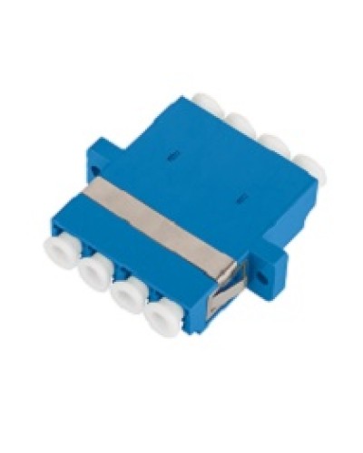 Адаптер NIKOMAX волоконно-оптический, соединительный, одномодовый, стандарта OS2, LC/UPC-LC/UPC, квадро, пластиковый, без шторки, с фланцами, синий, уп-ка 2шт. в Белгороде Проходные адаптеры и розетки оптические Pintop.ru