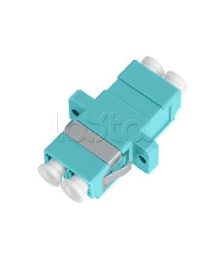 Адаптер NIKOMAX волоконно-оптический, соединительный, многомодовый, стандарта OM3, LC/UPC-LC/UPC, двойной, пластиковый, без шторки, с фланцами, аква, уп-ка 2шт. NIKOMAX (NMF-OA2M3-FN-LCU-LCU-AQ-2) в Белгороде Проходные адаптеры и розетки оптические Pint
