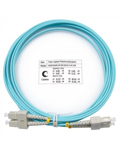 Шнур оптический duplex SC-SC 50/125 mm OM3 3м LSZH Cabeus FOP-50-SC-SC-3m в Белгороде Патч-корды и пигтейлы Pintop.ru