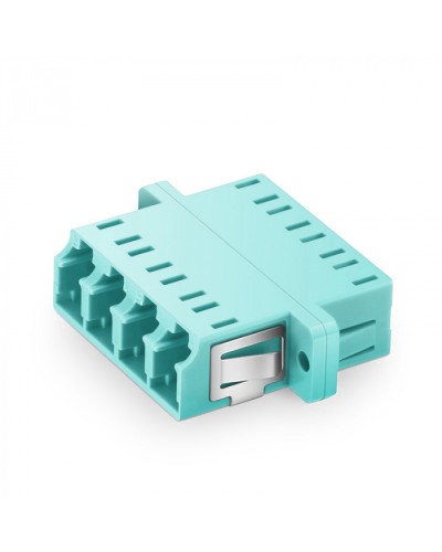 Оптический адаптер OM3, квадро LC, с фланцами, бирюзовый Eurolan (36A-30-4L-02AQ) в Белгороде Проходные адаптеры и розетки оптические Pintop.ru