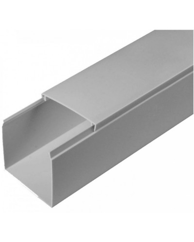 Кабель-канал серый RAL 7035 2-й замок в п/э 60х60 (24м/уп) Промрукав (PR03.0078) в Белгороде Кабель-канал Pintop.ru