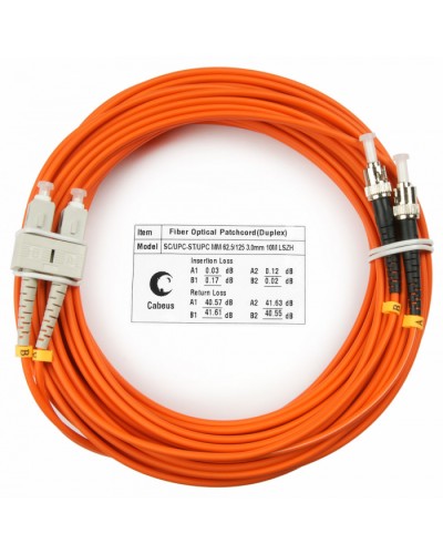 Шнур оптический duplex SC-ST 62,5/125 mm 25м LSZH Cabeus FOP-62-SC-ST-25m в Белгороде Патч-корды оптические Pintop.ru