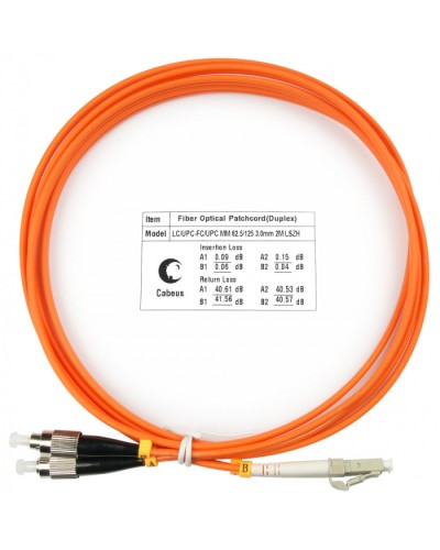 Шнур оптический duplex LC-FC 62,5/125 mm 1,5м LSZH Cabeus FOP-62-LC-FC-1,5m в Белгороде Патч-корды оптические Pintop.ru
