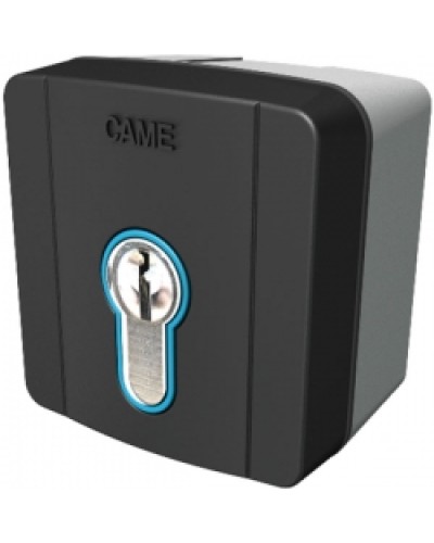 Ключ-выключатель накладной с цилиндром замка DIN и синей подсветкой Came 806SL-0050 в Белгороде Запчасти для шлагбаумов и автоматики Pintop.ru