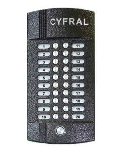 Блок вызова аудиодомофона на 20 абонентов Цифрал M-20M/T в Белгороде Блоки вызова многоабонентные Pintop.ru