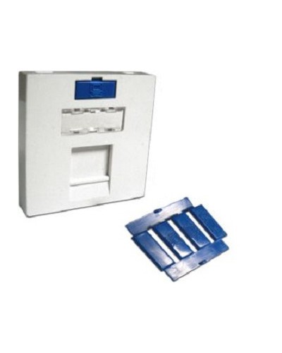 Вставка 45x45 на 1 кейстоун, угловая, со шторкой, маркировкой и иконками, белая LANMASTER LAN-SIP-23A-WH в Белгороде Аксессуары для кабель-канала Pintop.ru