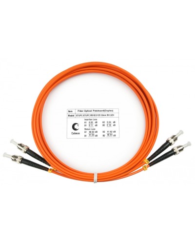 Шнур оптический duplex ST-ST 62,5/125 mm 3м LSZH Cabeus FOP-62-ST-ST-3m в Белгороде Патч-корды оптические Pintop.ru