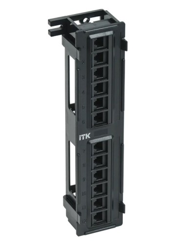 ITK Настенная патч-панель кат.5Е UTP, 12 портов (IDC Dual) (PP12-C5EU-D05) в Белгороде Патч панель Pintop.ru
