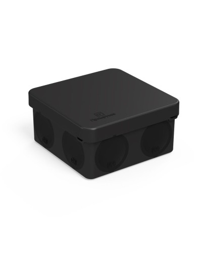 Коробка распред. 60-0210-9005м двухкомп. безгалогенная (HF) черная 80х80х40 (8шт/уп) Промрукав (60-0210-9005м) в Белгороде Распределительные коробки Pintop.ru