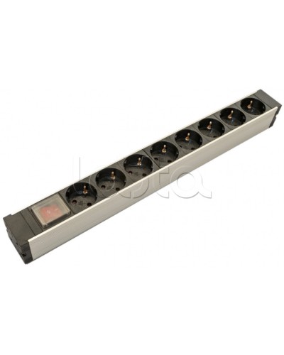 Блок розеток для 19 шкафов, горизонтальный Hyperline (SHZ19-8SH-S-IEC) в Белгороде Блоки розеток Pintop.ru