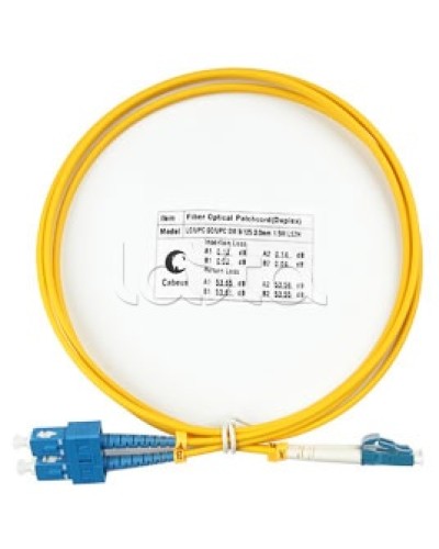 Патч-корд волоконно-оптический SM 9/125 duplex LC/SC LSZH (1,5 м) Cabeus FOP(d)-9-LC-SC-1,5M в Белгороде Патч-корды оптические Pintop.ru