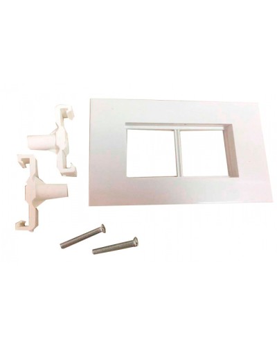 Суппорт с рамкой для короба 120х50 мм, 45х90 мм, белый LANMASTER (LAN-CT120-F45x90-WH) в Белгороде Аксессуары для стоек и шкафов Pintop.ru