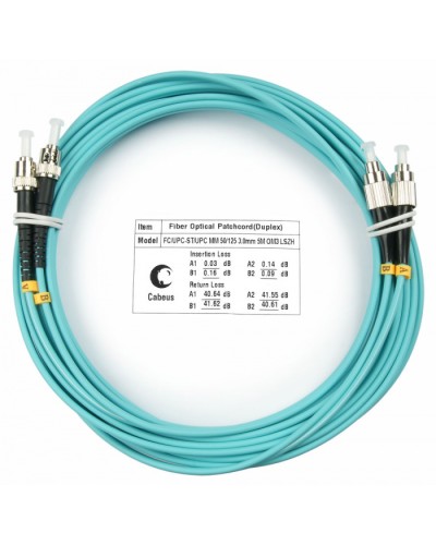 Шнур оптический duplex FC-ST 50/125 mm OM3 5м LSZH Cabeus FOP-50-FC-ST-5m в Белгороде Патч-корды и пигтейлы Pintop.ru