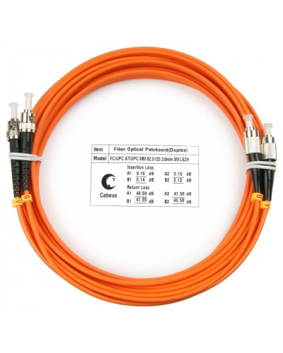 Шнур оптический duplex FC-ST 62,5/125 mm 25м LSZH Cabeus FOP-62-FC-ST-25m в Белгороде Патч-корды оптические Pintop.ru