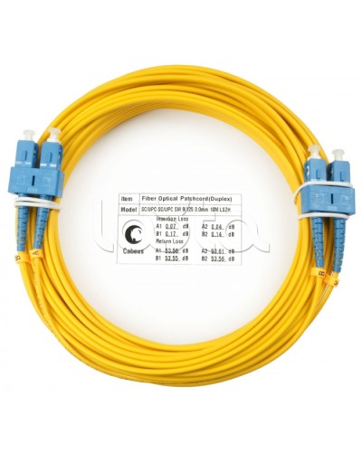 Шнур оптический duplex SC-SC 9/125 sm 15м LSZH Cabeus FOP(d)-9-SC-SC-15m в Белгороде Патч-корды оптические Pintop.ru