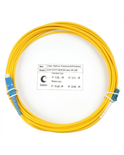 Шнур оптический simplex LC-SC 9/125 SM 5 м LSZH Cabeus FOP(s)-9-LC-SC-5M в Белгороде Патч-корды оптические Pintop.ru