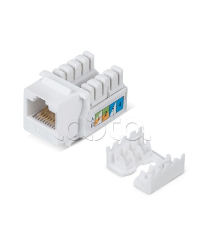Вставка Keystone Jack RJ-45, категория 6, заделка тип 110, белая Cabeus KJ-RJ45-Cat.6-90 в Белгороде Модули Keystone Pintop.ru