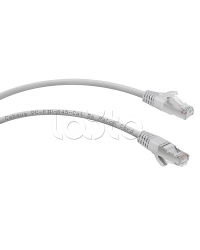 Патч-корд FTP, категория 5e, 5 м, экранированный, серый Cabeus PC-FTP-RJ45-Cat.5e-5m в Белгороде Патчкорды (медные) Pintop.ru