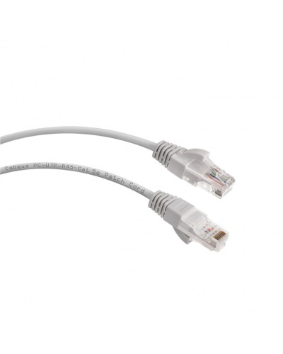 Патч-корд UTP, категория 5e, 3 м, LSZH, неэкранированный, серый Cabeus PC-UTP-RJ45-Cat.5e-3m-LSZH в Белгороде Патчкорды (медные) Pintop.ru