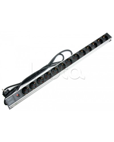 Блок евророзеток для 19 шкафов, 13 розеток, фильтр, 16 A Cabeus PDU-13P-F-2EU в Белгороде Блоки розеток Pintop.ru