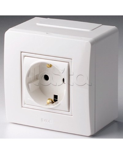 Коробка в сборе с силовой розеткой, белая DKC 10482 в Белгороде Распределительные коробки Pintop.ru