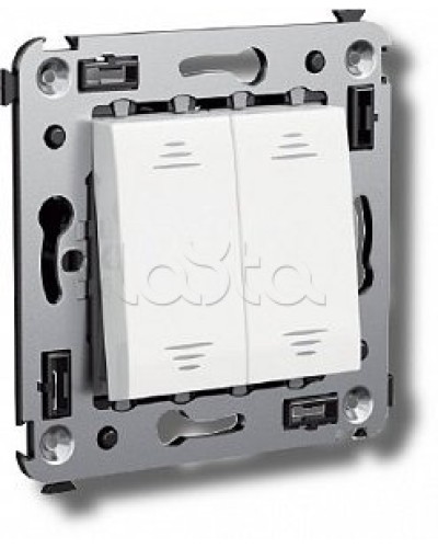 Выключатель двухклавишный в стену, Avanti, Ванильная дымка DKC 4405104 в Белгороде Аксессуары для стоек и шкафов Pintop.ru