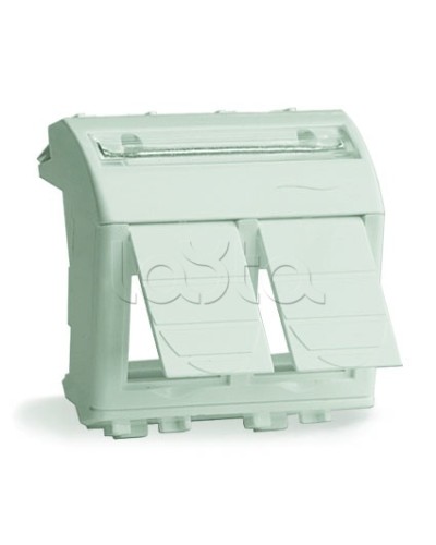 Адаптер для 2-х информационных разъемов Systimax, белый, 2мод DKC 76617B в Белгороде Аксессуары для стоек и шкафов Pintop.ru