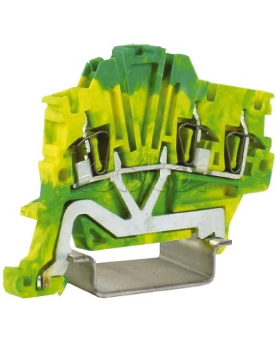 Зажим для заземления, 1 ввод/2 вывода, 1,5 кв.мм желто-зеленый DKC ZHT410 в Белгороде Держатели, клипсы, скобы Pintop.ru
