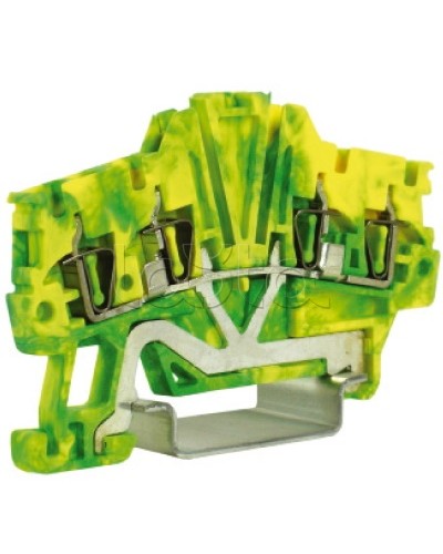 Зажим для заземления, 2 ввод/2 вывода, 1,5 кв.мм желто-зеленый DKC ZHT420 в Белгороде Держатели, клипсы, скобы Pintop.ru