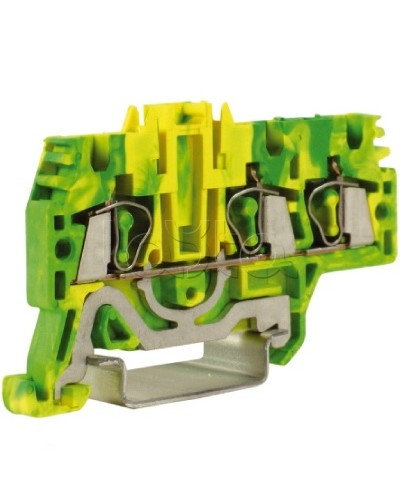 Зажим для заземления, 1 ввод/2 вывода, 2,5 кв.мм желто-зеленый DKC ZHT510 в Белгороде Держатели, клипсы, скобы Pintop.ru