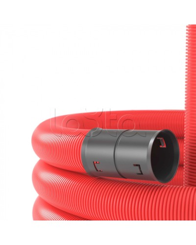 Двустенная труба ПНД D90мм без протяжки (50м уп) красная DKC (120990) в Белгороде Труба гофрированная Pintop.ru