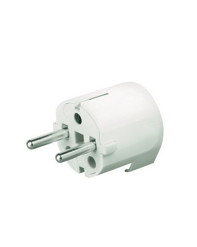 Вилка кабельная, бытовая с боковым вводом кабеля. Белая. IP20 16А 2P+E 230В DKC DIS13083 в Белгороде Аксессуары для стоек и шкафов Pintop.ru