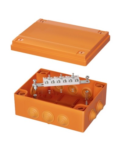 Коробка распределительная IP55, пластиковая с кабельными вводами и клеммниками 240х190х90мм DKC FSK41610 в Белгороде Распределительные коробки Pintop.ru