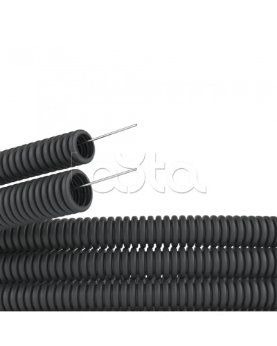 Труба гофр. DN29мм,полиамид 6, с протяжкой, темно-серый DKC (PA612935F0) в Белгороде Труба гофрированная Pintop.ru