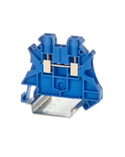 Клемма проходная, винтовой зажим, 2 точки подключения, 4 кв.мм, синяя DKC (TUR-4-BU) в Белгороде Клеммные колодки Pintop.ru