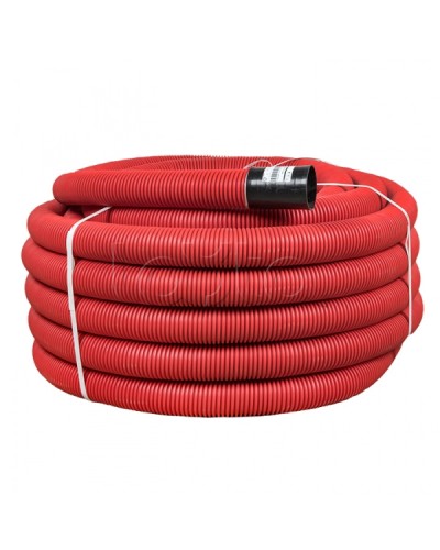 Труба гофр. двустенная ПНД/ПНД гибкая с протяжкой d75 мм (50 м) красная EKF-Plast (tg2st-75-50m) в Белгороде Труба гофрированная Pintop.ru