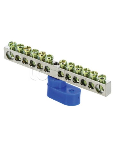 Шина 0 N (6x9мм) 12 отв. цинк синий угловой изолятор EKF PROxima (sn1-63-12-1) в Белгороде Клеммные колодки Pintop.ru