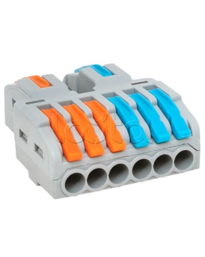Строительно-монтажная клемма СМК 222-426 разветвительная 6 выходов 0,08-4 мм2 EKF (plc-smk-422-6) - Строительно-монтажная клемма СМК 222-426 разветвительная 6 выходов 0,08-4 мм2 EKF в Белгороде Клеммные колодки Pintop.ru